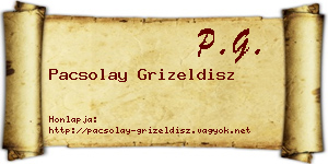 Pacsolay Grizeldisz névjegykártya